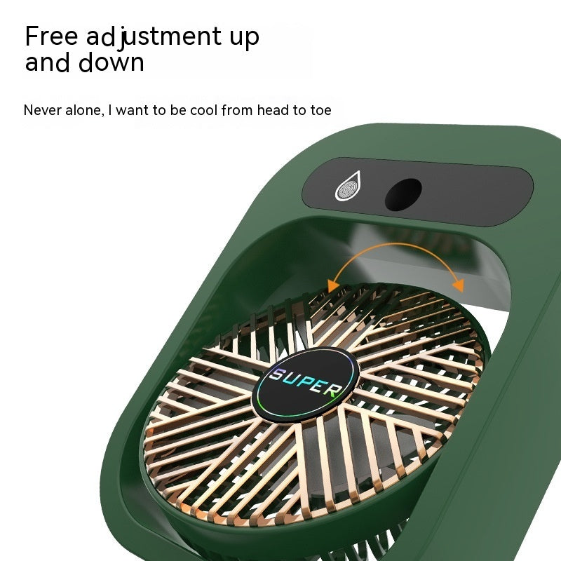 Portable USB Misting Fan – Rechargeable Air Cooler & Humidifier with 3 Wind Speeds
