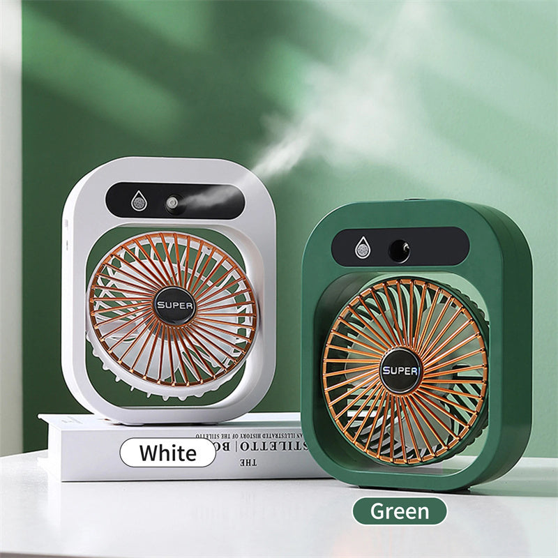 Portable USB Misting Fan – Rechargeable Air Cooler & Humidifier with 3 Wind Speeds