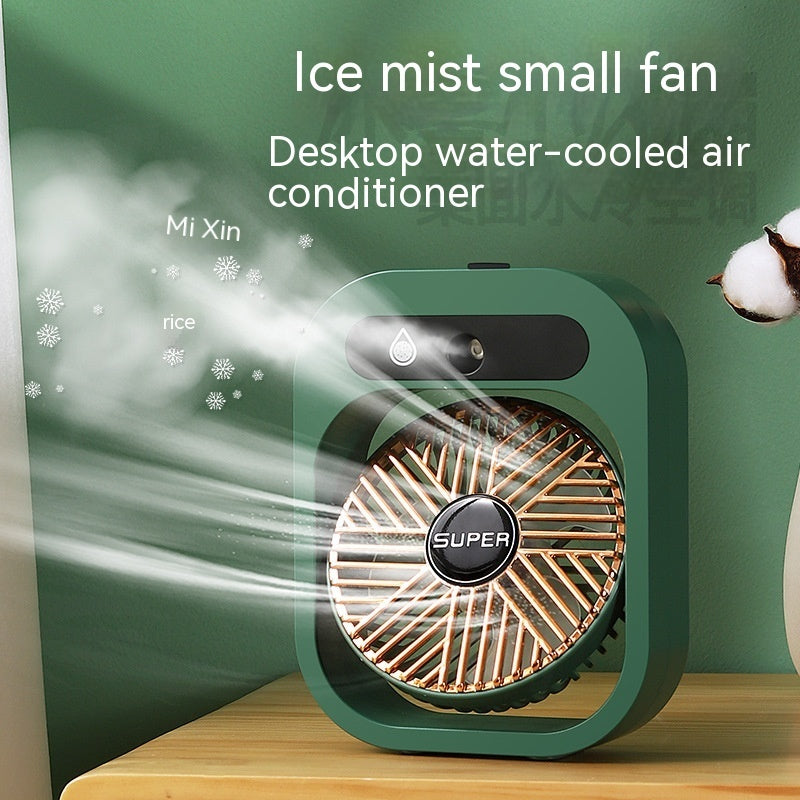 Portable USB Misting Fan – Rechargeable Air Cooler & Humidifier with 3 Wind Speeds